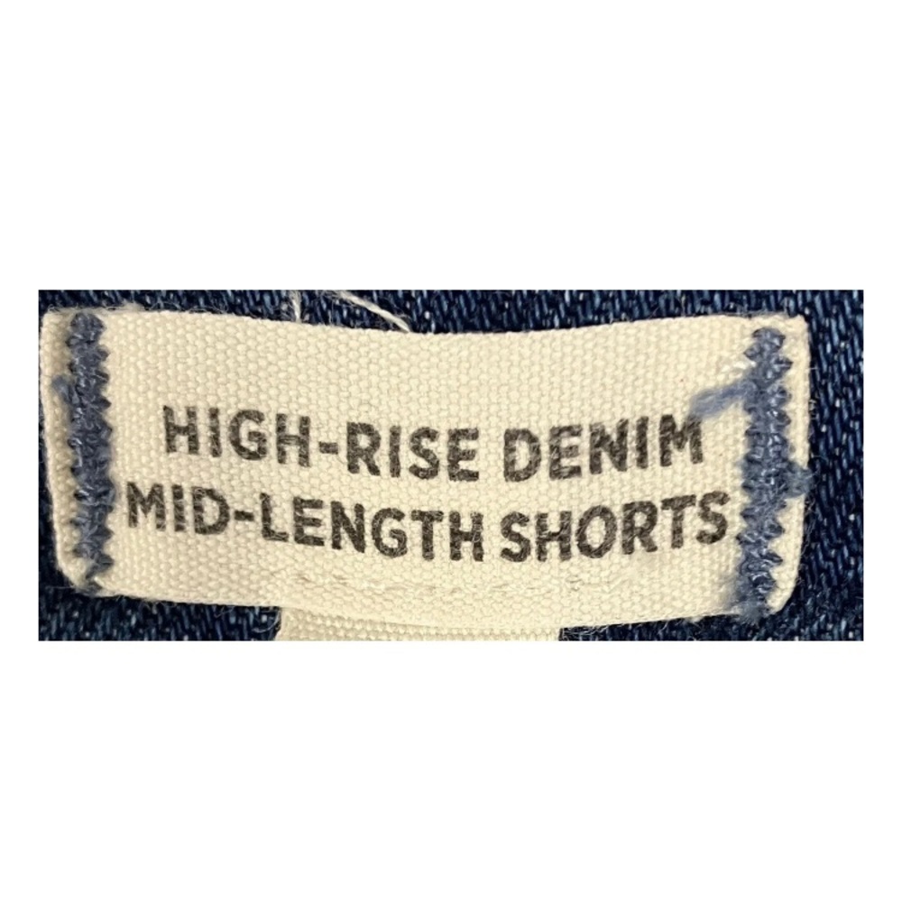 MADEWELL Denim Jean Shorts Women’s SIZE 30 Hi-Rise Mid-Length Raw Hem Stretch - Picture 9 of 12
